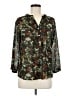 Willi Smith 100% Polyester Floral Green 3/4 Sleeve Blouse Size M - photo 1