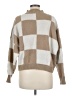 Blu Pepper 100% Polyester Checkered-gingham Tan Turtleneck Sweater Size M - photo 2