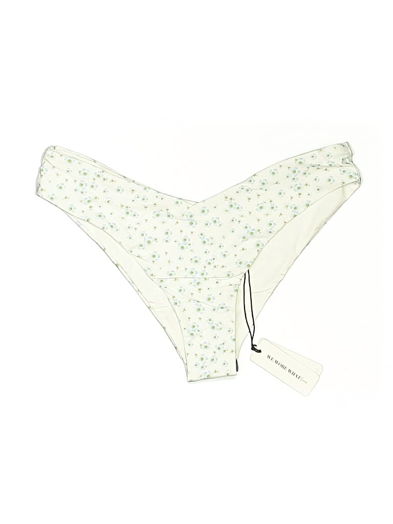 WeWoreWhat Swimsuit Bottoms: Ivory Stars Pattern Swimwear - Size X-Small
