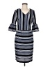 ECI 100% Polyester Stripes Blue Casual Dress Size 8 - photo 1
