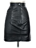 Express Solid Black Faux Leather Skirt Size 7 - 8 - photo 2
