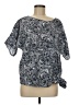 MICHAEL Michael Kors 100% Polyester Blue Gray Short Sleeve Blouse Size M - photo 1