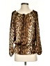 MICHAEL Michael Kors 100% Polyester Animal Print Brown Long Sleeve Blouse Size S - photo 1