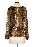 MICHAEL Michael Kors 100% Polyester Animal Print Brown Long Sleeve Blouse Size S - photo 2