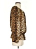 MICHAEL Michael Kors 100% Polyester Animal Print Brown Long Sleeve Blouse Size S - photo 4