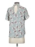 Sienna Sky Floral Blue Short Sleeve Blouse Size S - photo 2