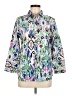 Chico's Print Green 3/4 Sleeve Button-Down Shirt Size Med (1) - photo 1