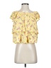 SELF E 100% Rayon Yellow Short Sleeve Blouse Size XS - photo 1