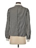 Shein 100% Polyester Houndstooth Black Long Sleeve Blouse Size 4 - photo 2