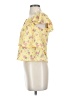 SELF E 100% Rayon Yellow Short Sleeve Blouse Size XS - photo 5