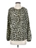 MICHAEL Michael Kors 100% Polyester Animal Print Green Long Sleeve Blouse Size XS - photo 1