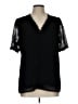 Assorted Brands 100% Polyester Black Short Sleeve Blouse Size L - photo 1