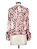 Topshop 100% Polyester Pink Long Sleeve Blouse Size 2 - photo 2