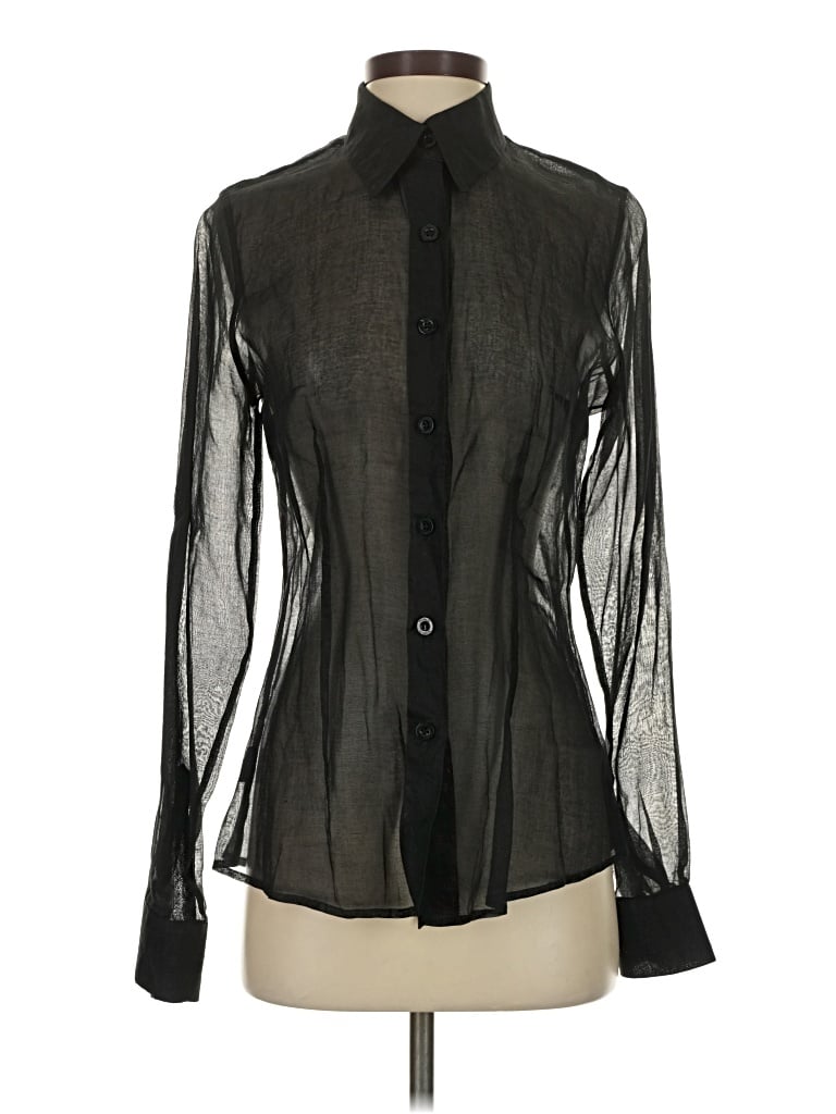 Pre-owned Assorted Brands Long Sleeve Blouse In Black