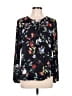 Ecru Floral Black Long Sleeve Blouse Size L - photo 1