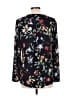 Ecru Floral Black Long Sleeve Blouse Size L - photo 2