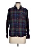 Natural Reflections 100% Cotton Plaid Blue Long Sleeve Button-Down Shirt Size M - photo 1
