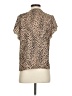 Shein 100% Polyester Animal Print Tan Short Sleeve Blouse Size 4 - photo 2