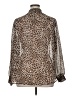 Torrid 100% Polyester Animal Print Brown Long Sleeve Blouse Size 1X Plus (1) - photo 2