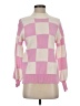 Zesica Checkered-gingham Pink Pullover Sweater Size S - photo 1