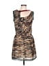 Lulumari 100% Polyester Print Brown Cocktail Dress Size L - photo 1
