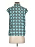 MICHAEL Michael Kors 100% Polyester Argyle Teal Short Sleeve Blouse Size XS - photo 2