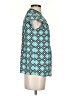 MICHAEL Michael Kors 100% Polyester Argyle Teal Short Sleeve Blouse Size XS - photo 4