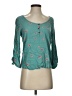 SO 100% Rayon Teal 3/4 Sleeve Blouse Size S - photo 1