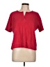 Jennifer Moore Red Short Sleeve Henley Size L - photo 1