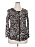 Rafaella 100% Cotton Animal Print Ivory Blazer Size 2X - photo 1