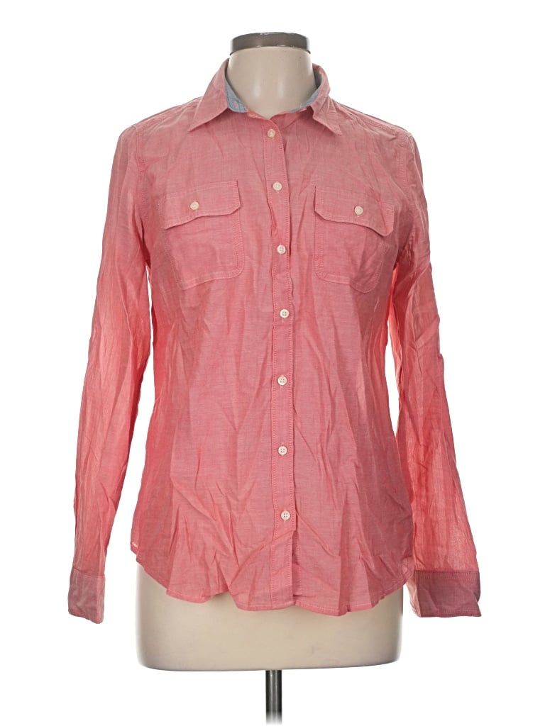 Pre-owned St. John's Bay Long Sleeve Button Down Shirt In Pink