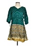 Assorted Brands Paisley Teal Casual Dress Size XS - photo 1