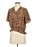 Maurices 100% Rayon Animal Print Brown Short Sleeve Blouse Size XXL - photo 1