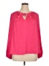 Gibson Latimer 100% Polyester Solid Pink Red 3/4 Sleeve Blouse Size XL - photo 1