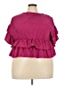 Shein Curve 100% Polyester Burgundy Short Sleeve Blouse Size 4X - photo 1