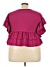 Shein Curve 100% Polyester Burgundy Short Sleeve Blouse Size 4X - photo 2