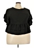 Shein Curve 100% Polyester Black Short Sleeve Top Size 4X - photo 1