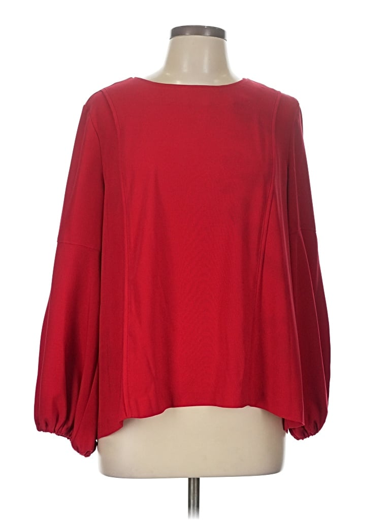 Pre-owned Anna Cate Long Sleeve Blouse In Red