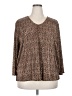 Sag Harbor 100% Polyester Brown 3/4 Sleeve Blouse Size 2X - photo 1