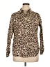 1901 100% Cotton Animal Print Brown Long Sleeve Blouse Size XL - photo 1
