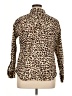 1901 100% Cotton Animal Print Brown Long Sleeve Blouse Size XL - photo 2