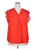 Chaus 100% Polyester Orange Short Sleeve Blouse Size XXL - photo 1