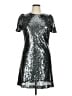 Ann Taylor 100% Polyester Metallic Silver Cocktail Dress Size 14 - photo 1