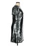 Ann Taylor 100% Polyester Metallic Silver Cocktail Dress Size 14 - photo 4