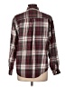 Talbots 100% Cotton Plaid Burgundy Long Sleeve Button-Down Shirt Size L - photo 2