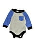 Charlie Rocket Color Block Blue Long Sleeve Onesie 0-3 MO / 3 MO - photo 1