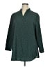 Unbranded 100% Polyester Green Teal 3/4 Sleeve Blouse Size 0X (estimated) - photo 1
