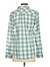 Talbots Checkered-gingham Teal Long Sleeve Button-Down Shirt Size S - photo 2