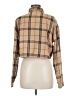 Shein Plaid Tan Long Sleeve Blouse Size 8 - photo 2