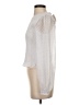 Laundry by Shelli Segal Solid White Silver Long Sleeve Blouse Size S - photo 5